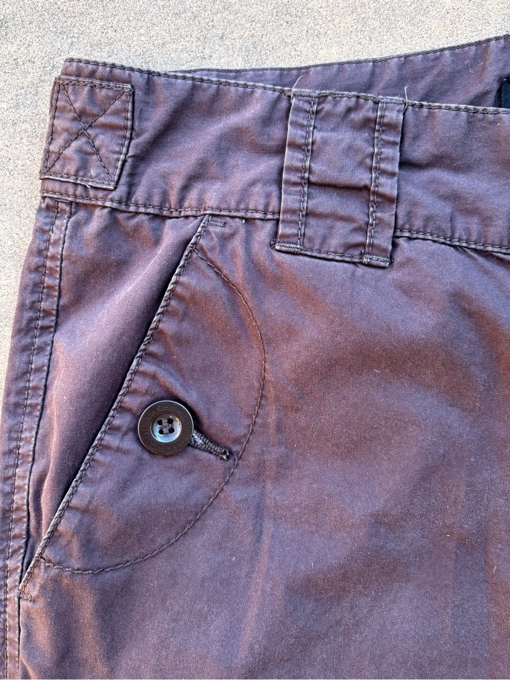 Calvin Klein Jeans Women’s 8 100% Cotton Chocolate Brown Capris Utility Cropped - Picture 2 of 7
